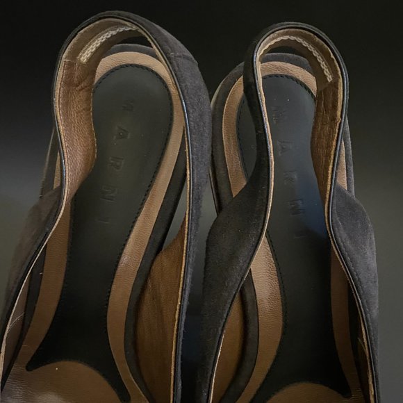 NIB Marni Purple Pink Suede Platform Heels Slingbacks Made in Italy Sz 40 $950 - Picture 8 of 16